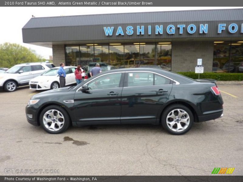 Atlantis Green Metallic / Charcoal Black/Umber Brown 2010 Ford Taurus SHO AWD