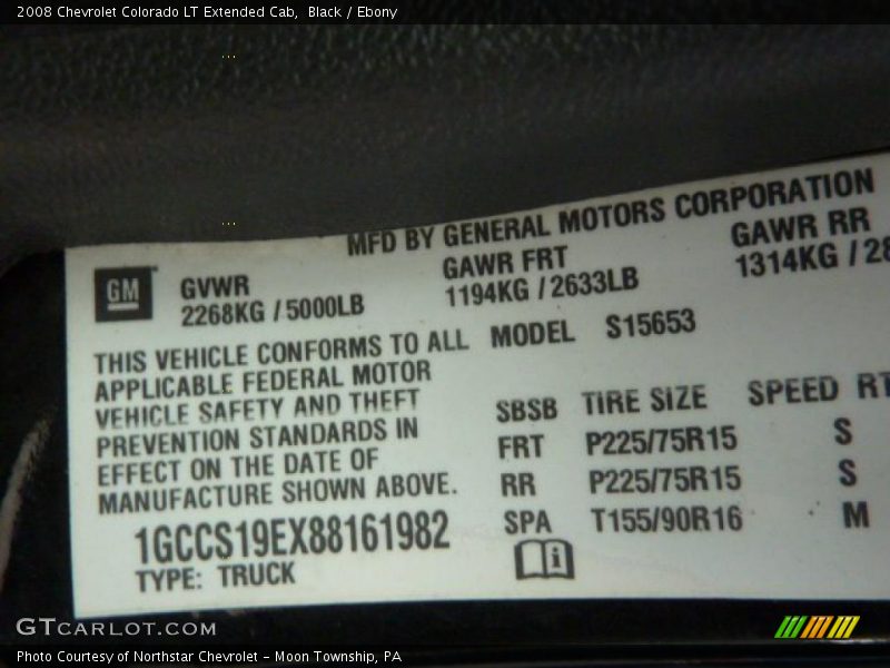 Black / Ebony 2008 Chevrolet Colorado LT Extended Cab