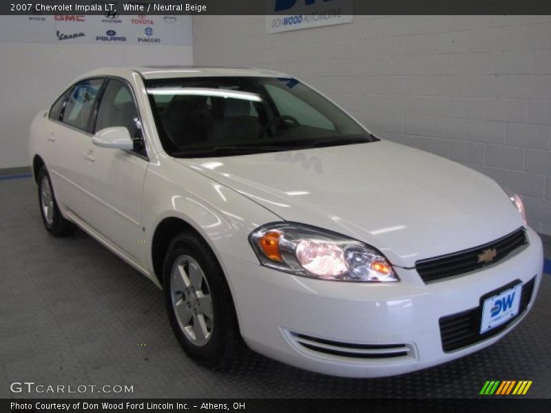 White / Neutral Beige 2007 Chevrolet Impala LT