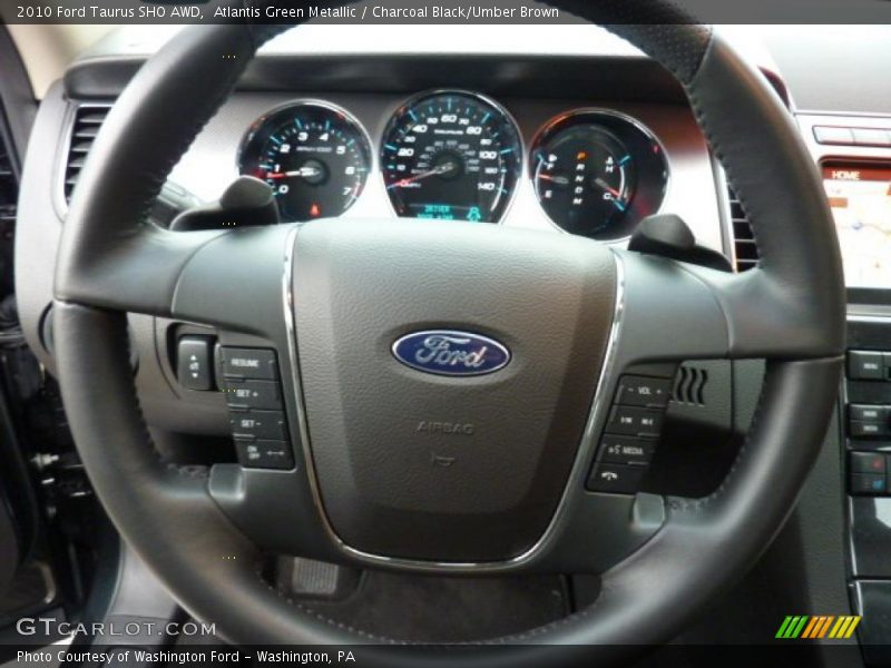 Atlantis Green Metallic / Charcoal Black/Umber Brown 2010 Ford Taurus SHO AWD