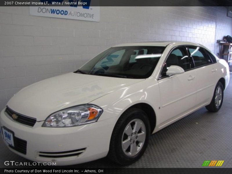 White / Neutral Beige 2007 Chevrolet Impala LT