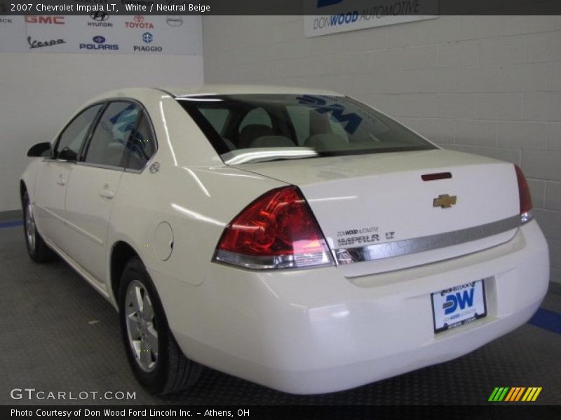 White / Neutral Beige 2007 Chevrolet Impala LT