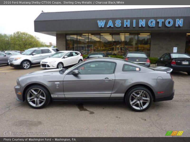 Sterling Grey Metallic / Charcoal Black/White 2010 Ford Mustang Shelby GT500 Coupe