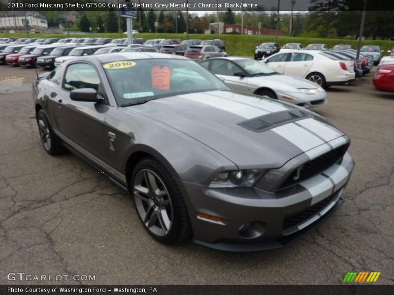 Sterling Grey Metallic / Charcoal Black/White 2010 Ford Mustang Shelby GT500 Coupe