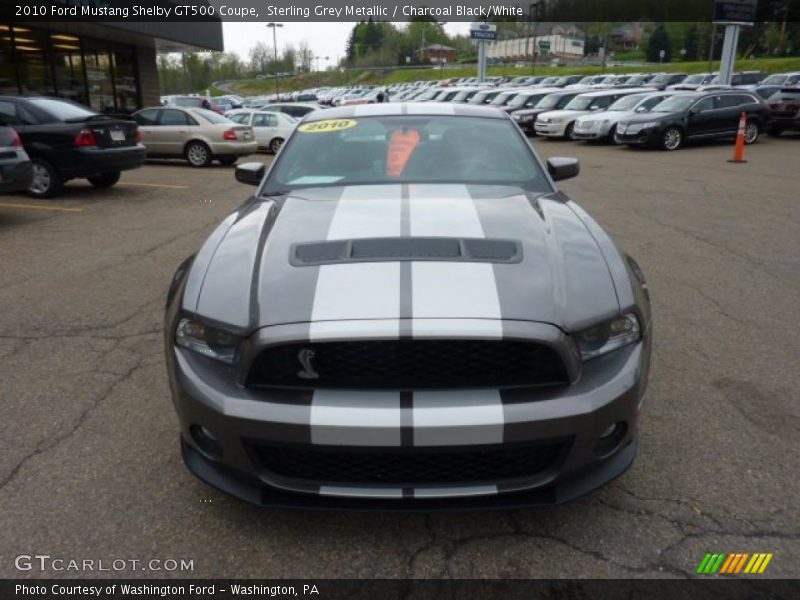 Sterling Grey Metallic / Charcoal Black/White 2010 Ford Mustang Shelby GT500 Coupe