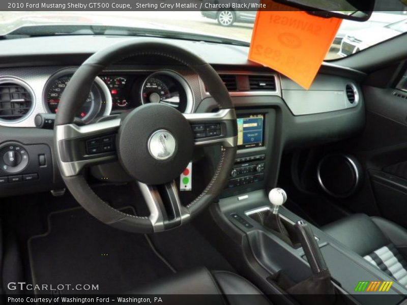 Sterling Grey Metallic / Charcoal Black/White 2010 Ford Mustang Shelby GT500 Coupe