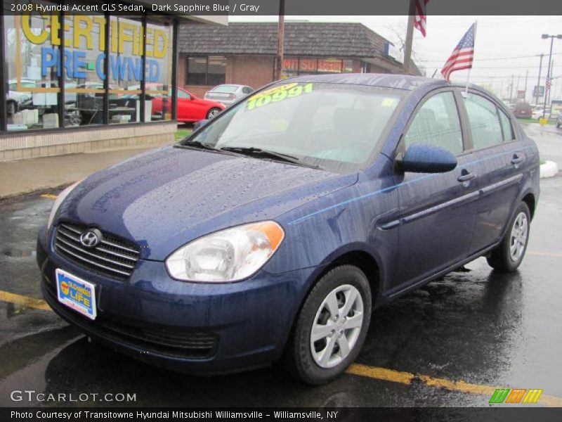Dark Sapphire Blue / Gray 2008 Hyundai Accent GLS Sedan