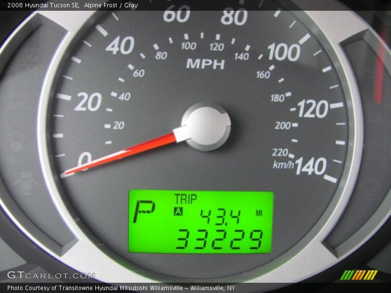 Alpine Frost / Gray 2008 Hyundai Tucson SE