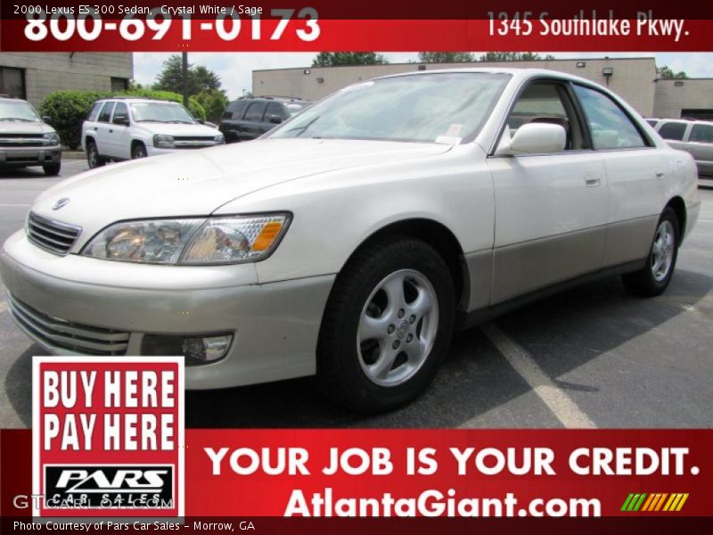 Crystal White / Sage 2000 Lexus ES 300 Sedan