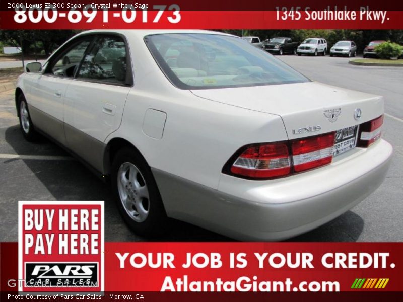 Crystal White / Sage 2000 Lexus ES 300 Sedan