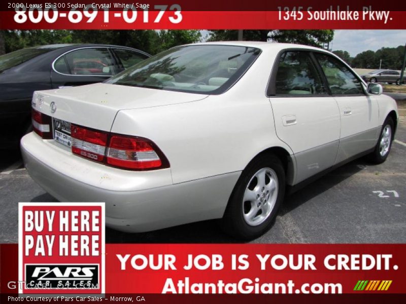 Crystal White / Sage 2000 Lexus ES 300 Sedan