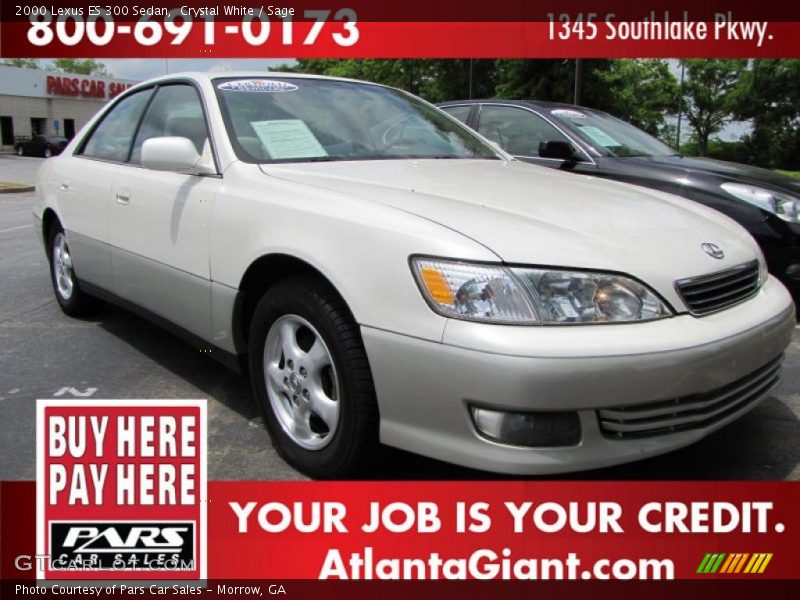 Crystal White / Sage 2000 Lexus ES 300 Sedan
