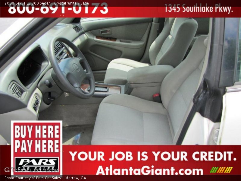 Crystal White / Sage 2000 Lexus ES 300 Sedan