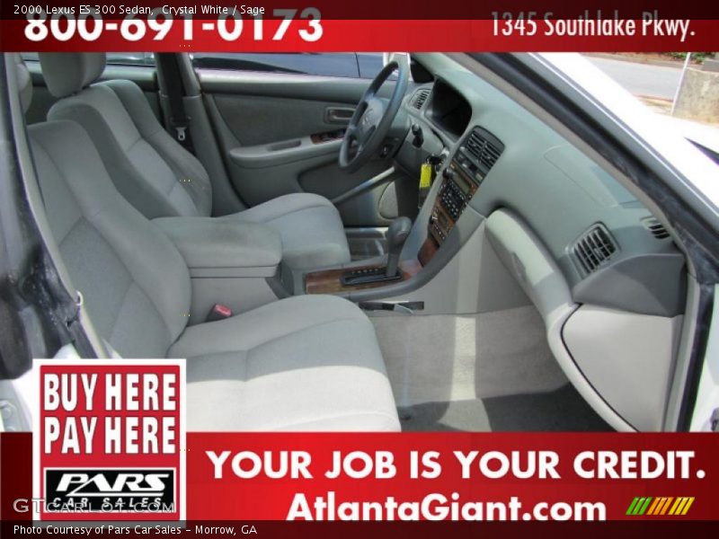 Crystal White / Sage 2000 Lexus ES 300 Sedan