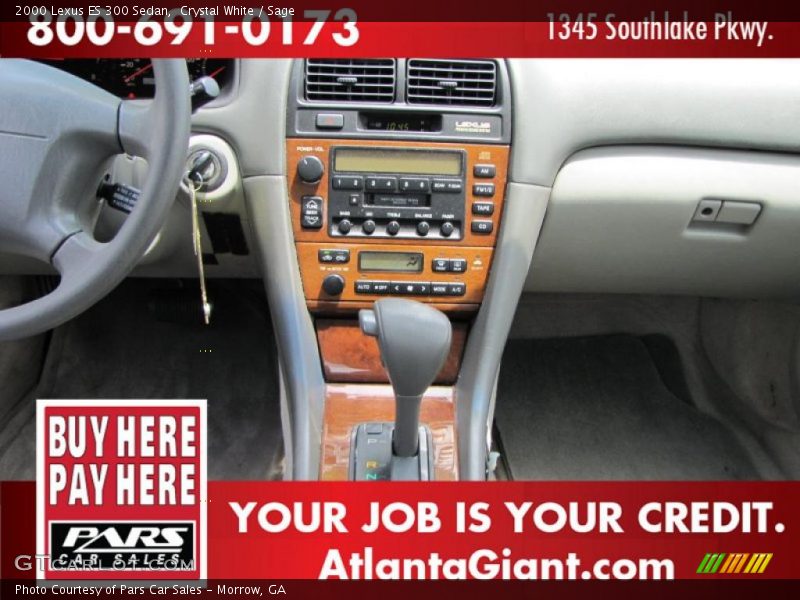 Crystal White / Sage 2000 Lexus ES 300 Sedan