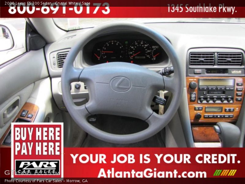 Crystal White / Sage 2000 Lexus ES 300 Sedan