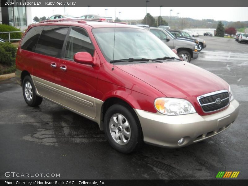 Ruby Red / Gray 2004 Kia Sedona EX