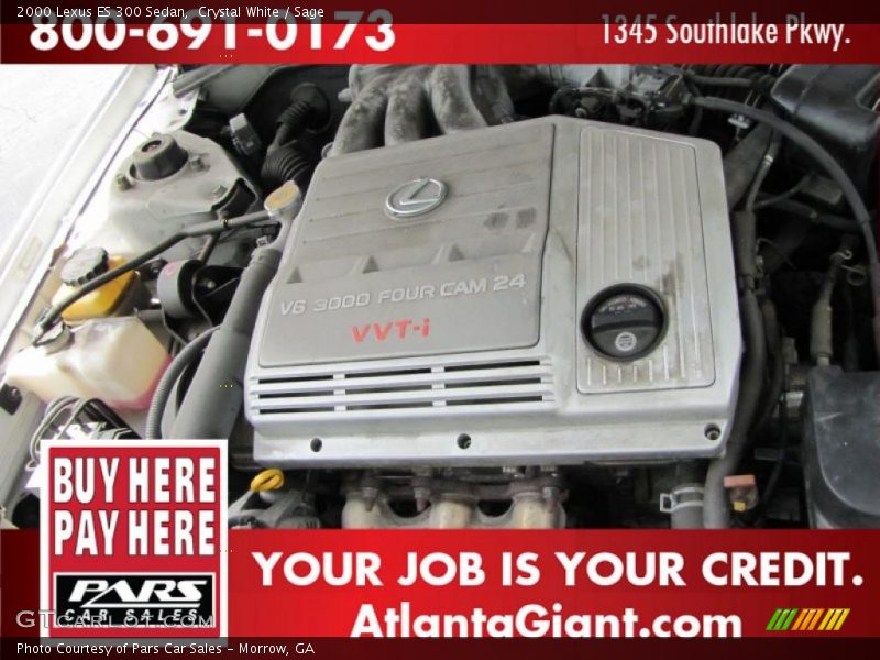 Crystal White / Sage 2000 Lexus ES 300 Sedan