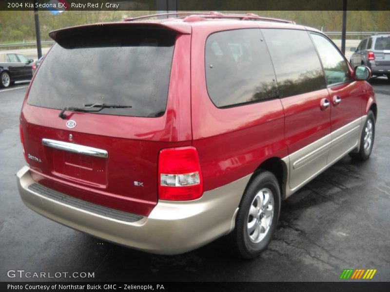 Ruby Red / Gray 2004 Kia Sedona EX