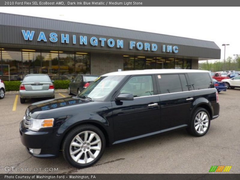 Dark Ink Blue Metallic / Medium Light Stone 2010 Ford Flex SEL EcoBoost AWD