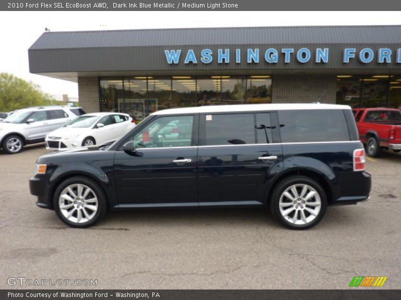 Dark Ink Blue Metallic / Medium Light Stone 2010 Ford Flex SEL EcoBoost AWD