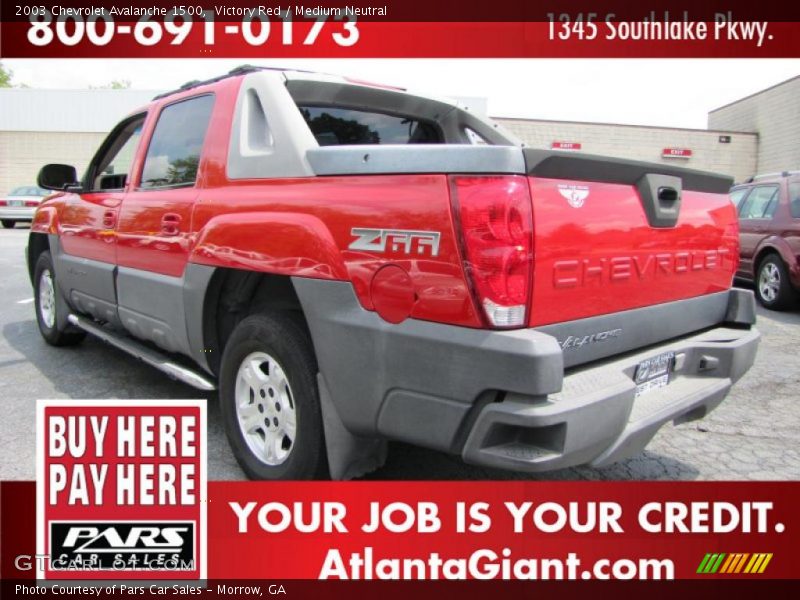 Victory Red / Medium Neutral 2003 Chevrolet Avalanche 1500
