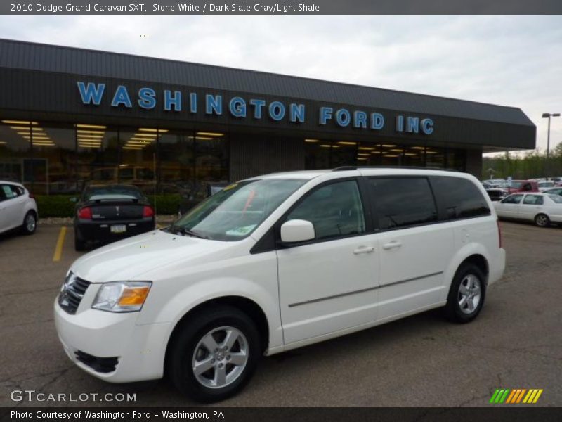 Stone White / Dark Slate Gray/Light Shale 2010 Dodge Grand Caravan SXT