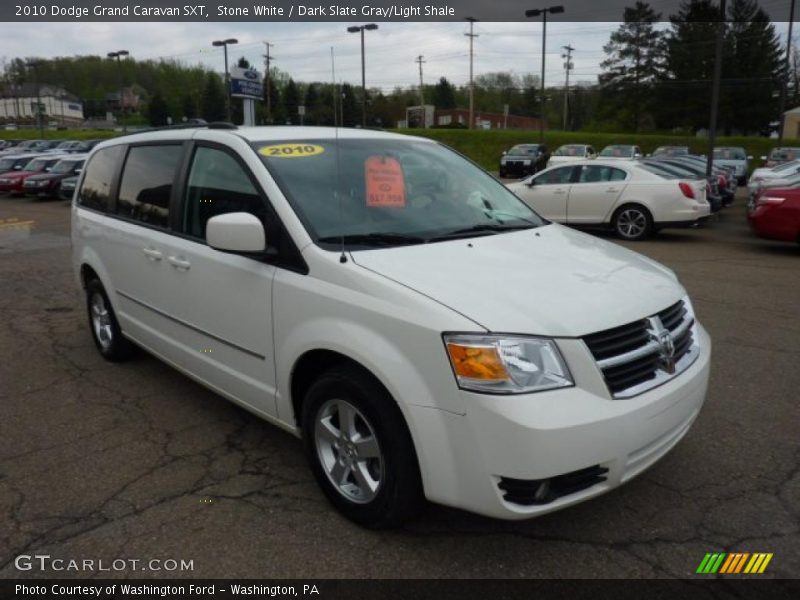 Stone White / Dark Slate Gray/Light Shale 2010 Dodge Grand Caravan SXT