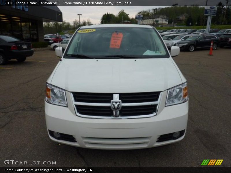 Stone White / Dark Slate Gray/Light Shale 2010 Dodge Grand Caravan SXT