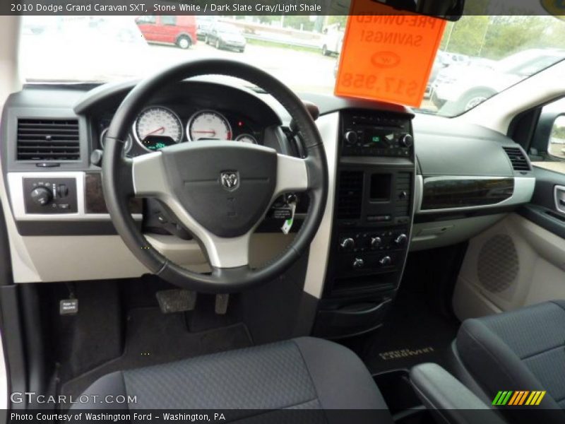 Stone White / Dark Slate Gray/Light Shale 2010 Dodge Grand Caravan SXT