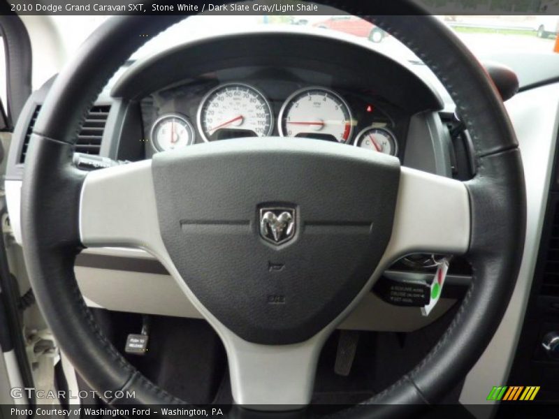 Stone White / Dark Slate Gray/Light Shale 2010 Dodge Grand Caravan SXT