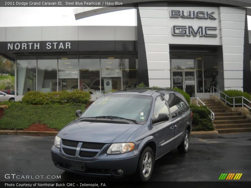 Steel Blue Pearlcoat / Navy Blue 2001 Dodge Grand Caravan ES