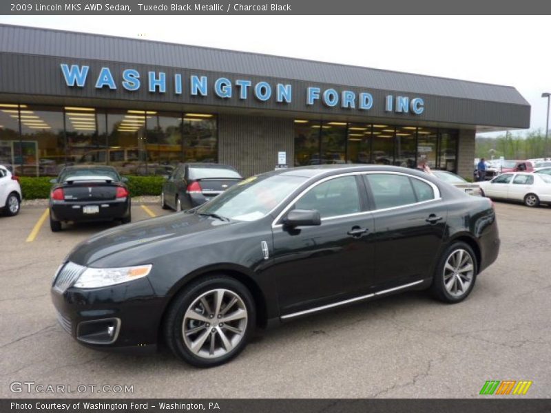 Tuxedo Black Metallic / Charcoal Black 2009 Lincoln MKS AWD Sedan