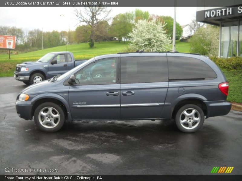 Steel Blue Pearlcoat / Navy Blue 2001 Dodge Grand Caravan ES