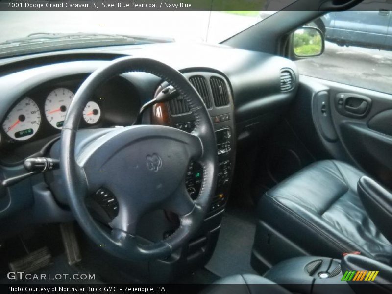 Steel Blue Pearlcoat / Navy Blue 2001 Dodge Grand Caravan ES