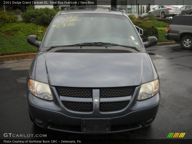 Steel Blue Pearlcoat / Navy Blue 2001 Dodge Grand Caravan ES
