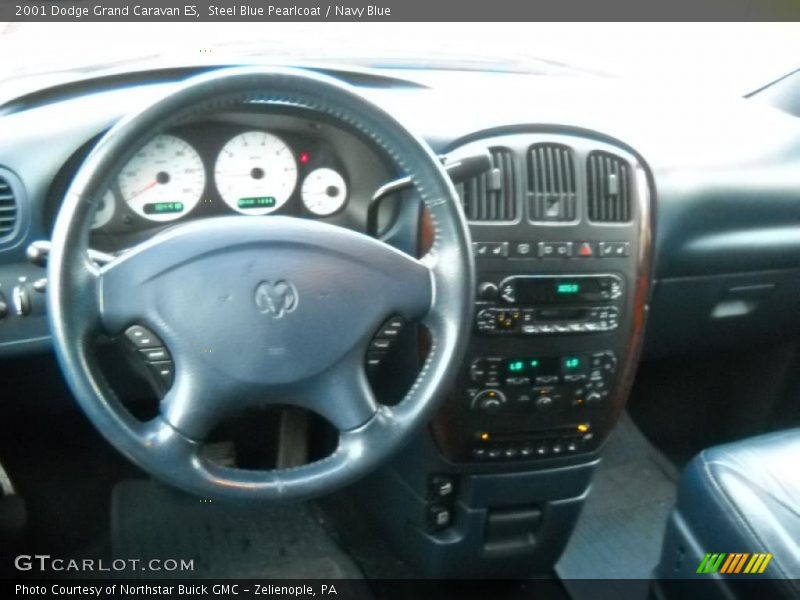 Steel Blue Pearlcoat / Navy Blue 2001 Dodge Grand Caravan ES