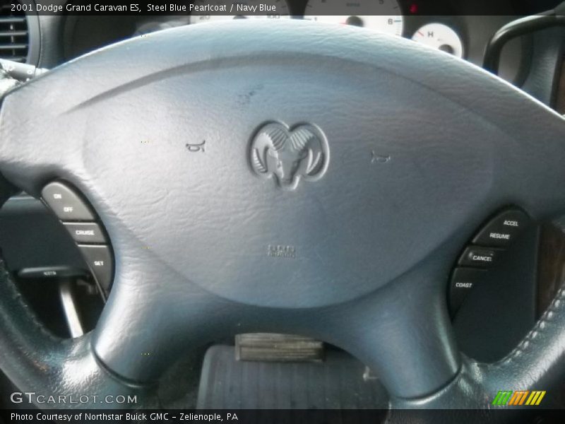 Steel Blue Pearlcoat / Navy Blue 2001 Dodge Grand Caravan ES