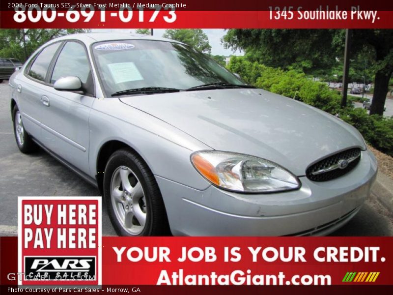Silver Frost Metallic / Medium Graphite 2002 Ford Taurus SES
