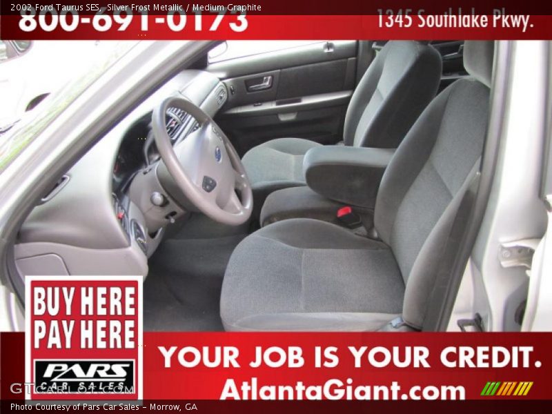 Silver Frost Metallic / Medium Graphite 2002 Ford Taurus SES