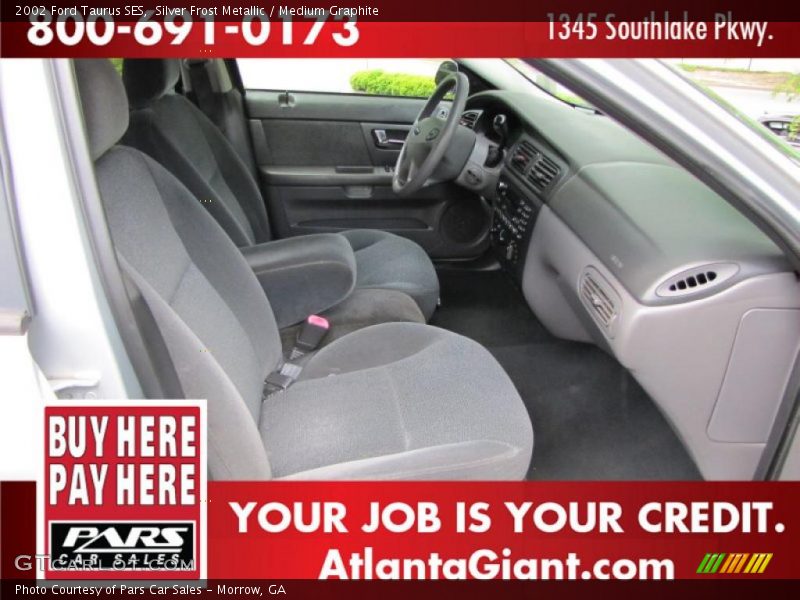 Silver Frost Metallic / Medium Graphite 2002 Ford Taurus SES