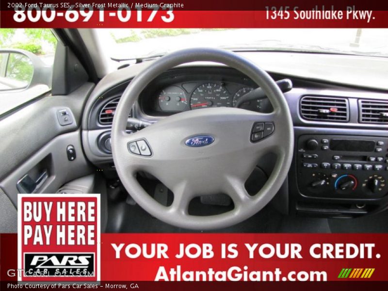 Silver Frost Metallic / Medium Graphite 2002 Ford Taurus SES
