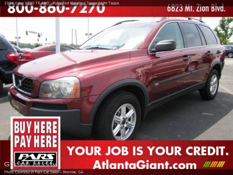 Ruby Red Metallic / Taupe/Light Taupe 2004 Volvo XC90 T6 AWD
