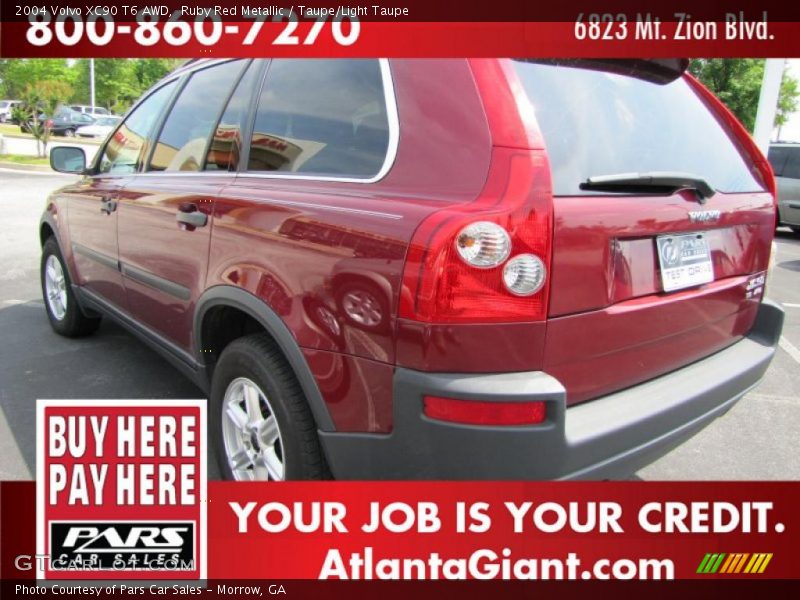 Ruby Red Metallic / Taupe/Light Taupe 2004 Volvo XC90 T6 AWD