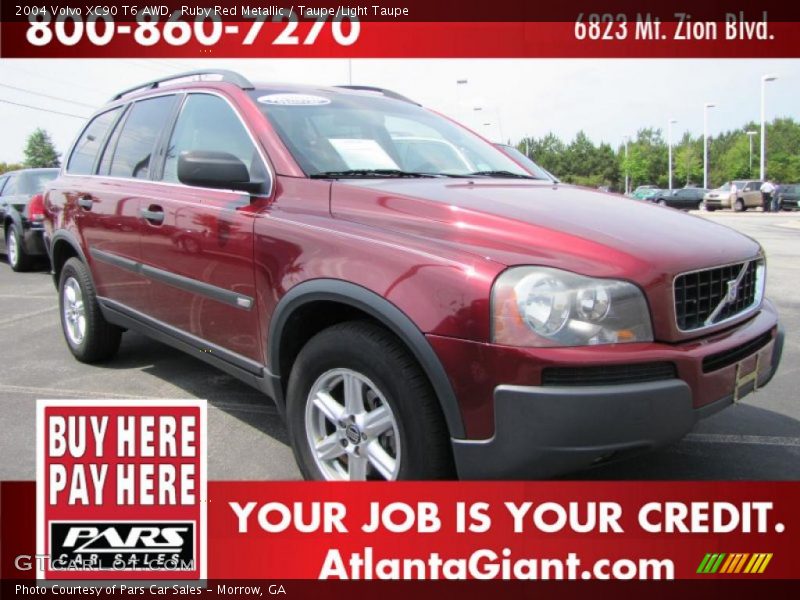 Ruby Red Metallic / Taupe/Light Taupe 2004 Volvo XC90 T6 AWD