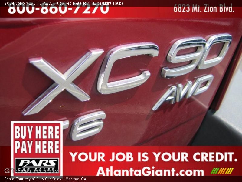 Ruby Red Metallic / Taupe/Light Taupe 2004 Volvo XC90 T6 AWD