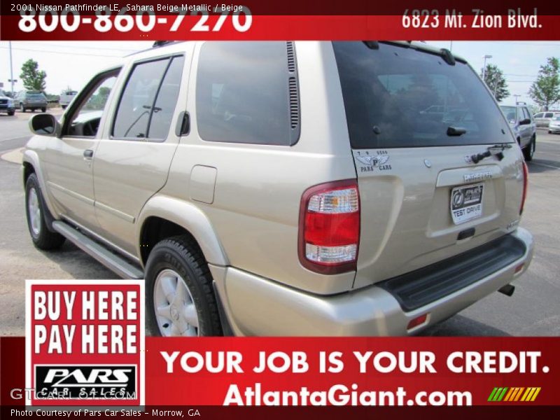 Sahara Beige Metallic / Beige 2001 Nissan Pathfinder LE