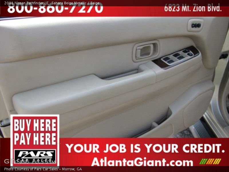 Sahara Beige Metallic / Beige 2001 Nissan Pathfinder LE