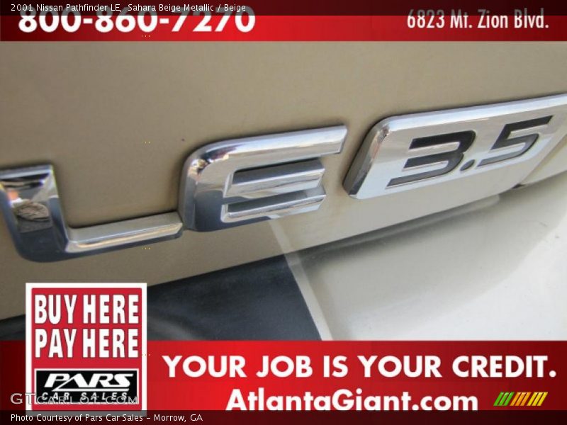 Sahara Beige Metallic / Beige 2001 Nissan Pathfinder LE