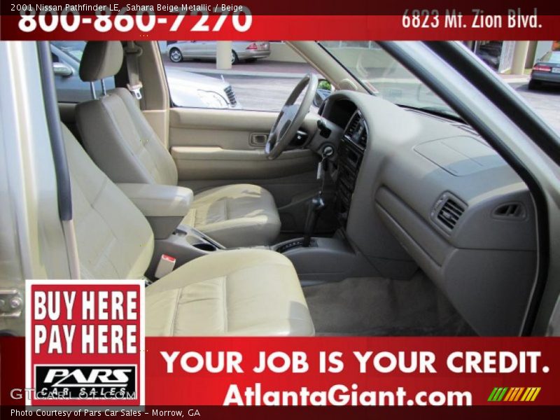 Sahara Beige Metallic / Beige 2001 Nissan Pathfinder LE